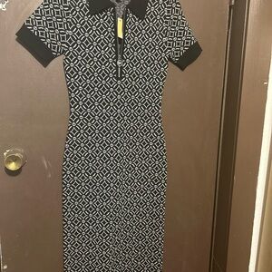 Michael Kors Black and White Geometric Dress